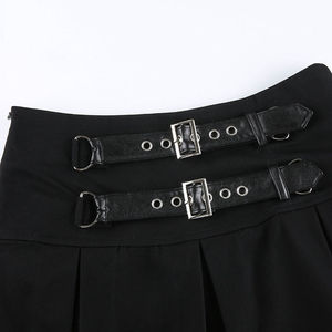 2024 Wholesale Custom Made Genuine Leather Skirt for Women Girls Mini Logo <b>Belt</b> Embroidery Feathers School Winter Season - Product Image 4