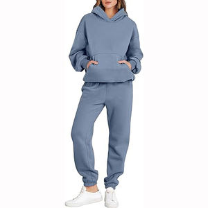 Entrenamiento joggers chándales pantalones con capucha conjunto con pantalones de chándal logotipo personalizado dos piezas invierno con capucha de alta calidad - Product Image 3