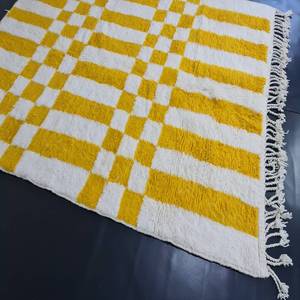 Tapis et ensembles de motifs abstraits de concepteur d'impression de bloc de main jaune clair pour la maison, le salon et la décoration de jardin - Product Image 4