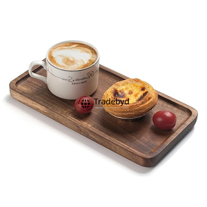 Bandeja de madera elegante Tradebyd, bandeja decorativa hecha a mano para servir comida, té, café, desayuno y uso en restaurante de Hotel - Product Image 3