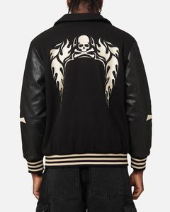 Men's Varsity Jacket Stand Vintage Winter Clothes Custom Embroidered Logo Polyester Baseball Bomber Jacket Foe Men - Product Image 2