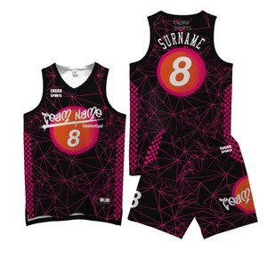 Fabricant Engro vêtements de sport uniformes industrie Conception personnalisée Impression par sublimation Short en jersey de basket-ball Uniforme réversible - Product Image 5