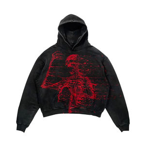 Pull à capuche surdimensionné de haute qualité pour hommes Style Vintage Streetwear Logo personnalisé imprimé en gros polaire solide - Product Image 6