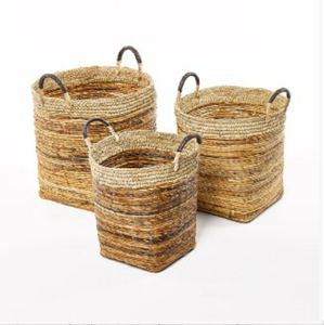 Cestas de Almacenamiento de Mimbre de Jacinto de Agua Hechas a Mano, Ecológicas, de Alta Calidad, Diseño Flexible, Artesanías, Venta al por Mayor de Proveedor Indio - Product Image 4