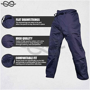 Pantalon BJJ et Gi durable avec cordons plats Entraînement et compétition de qualité supérieure Amateurs d'arts martiaux - Product Image 3