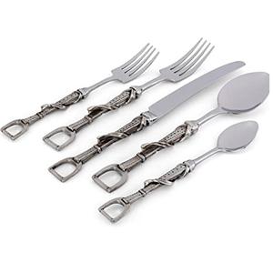 Couverts décoratifs en acier et en métal de finition antique couverts Royal Handmade Design Home Kitchen Usage Ridge couverts en miroir - Product Image 4