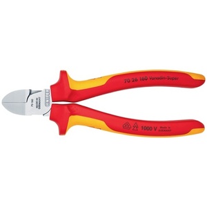 Alicates de Corte Lateral KNIPEX de 160 mm con Cabeza Cromada y Certificación VDE, Mangos Multicomponentes para Uso en Jardinería - Product Image 3