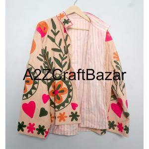 Veste Cotrise brodée à la main, manteau ethnique d'hiver/printemps, vêtement traditionnel, doublure en coton, écologique pour les fêtes - Product Image 6