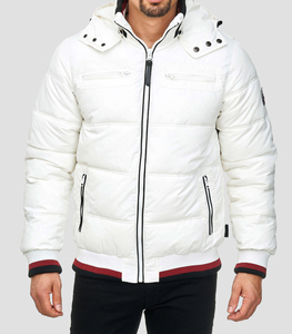 Veste matelassée à capuche légère sur mesure en polyester 100% grande taille Vêtement décontracté Rembourrage en coton Coupe-vent Veste à bulles pour hommes - Product Image 4