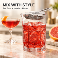 Verre à cocktail professionnel en cristal sans plomb avec base lestée et pichet mélangeur gravé pour barman et équipement de bar