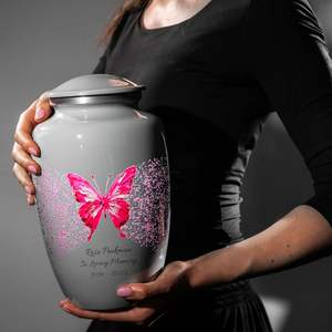 Urnas de mariposa para cenizas humanas, urnas de cremación, funeral para cenizas para mujeres y hombres, urnas decorativas, mariposa de Coral, tamaño personalizado - Product Image 2