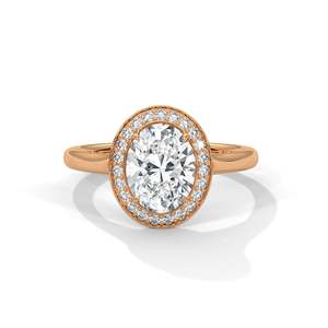 แหวนหมั้นเพชรทรงรีแบบโอวัล  ทอง 14k 18k 10k และเงิน 925 แหวนแต่งงานแบบโอวัลซ่อนเพชร แหวนเพชร VVS แล็บไดมอนด์  Maz - Product Image 2