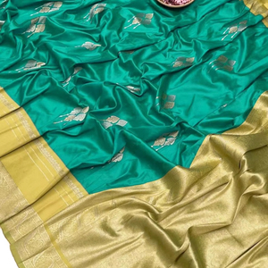 Estilo Kanchipuram, función de matrimonio, sirvienta especial para novia, último diseño, trabajo bordado a mano, fácil de usar, Sari con pieza de blusa - Product Image 1