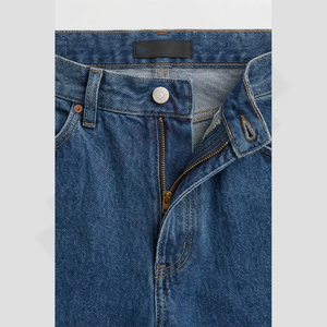 Jeans pour hommes de haute qualité fabriqués en usine, coupe classique, style décontracté, denim foncé, style droit, bouton vintage, vente en gros - Product Image 4
