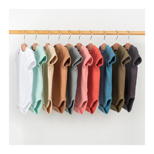 Mamelucos de bebé transpirable Color sólido neutro cómodo algodón estilo venta al por mayor Stock feliz OEM alta calidad chica cremallera Pijamas - Product Image 6