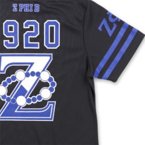T-shirt en jersey de football ZPB-Noir | T-shirt Zeta Phi Beta en polyester 100% avec impression du logo de l'équipe sur la manche, devant et dos - Product Image 6