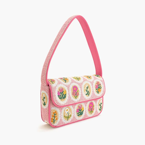 Nuevo Bolso de Mano Clásico de Algodón con Cuentas y Bordado de HUSSAIN CRAFTS para Mujer, con Correa de Cadena para el Hombro, Ideal para Fiestas Nocturnas - Product Image 1