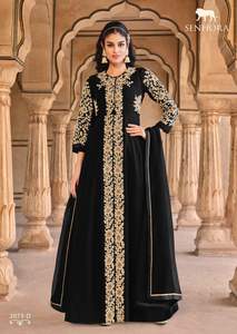 Collection Trois Pièces Meilleure Qualité Georgette Salwar Kameez Avec Dupatta Avec Broderie Et Travail De La Pierre Fabricant De L'Inde - Product Image 3