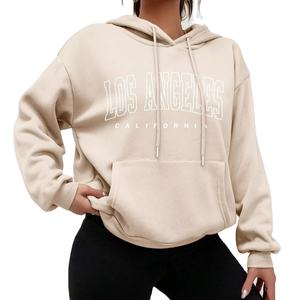 100% sweats à capuche en gros en coton biologique pour femme nouveau pull imprimé à épaules tombantes personnaliser sweats à capuche au design élégant - Product Image 1