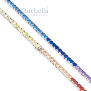 Hot Selling 925 <b>Silver</b> Plated 4mm Moissanite Diamond Spectrum Hiphop Style Prong Set <b>Tennis</b> Chain for Men Women <b>Necklaces</b> - Product Image 5