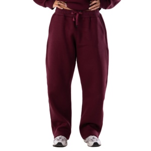 Custom Men's Oversized Essentials Flared Sweatpants Wide Leg Baggy Pants Maroon Burgundy Trousers Cotton Polyester <b>Stacked</b> Pant - Product Image 1