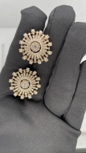 ต่างหูเพชรธรรมชาติขนาดเล็กที่ขายดีที่สุดกับต่างหูเพชรทองแท้14 KT 18 KT สำหรับผู้หญิงของขวัญเครื่องประดับแฟชั่น - Product Image 2