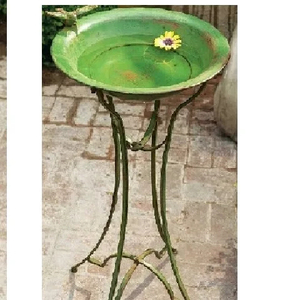 Baño de pájaros de color verde con tres retrasos - Product Image 1