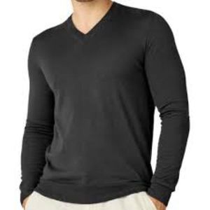 เสื้อยืดแขนยาวคอวีสำหรับผู้ชายผ้าฝ้าย100% ดีไซน์ตามสั่ง - Product Image 3