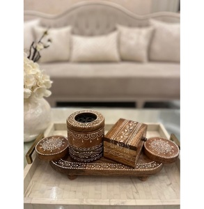 Brûleur de Bakhoor en bois et acrylique fait à la main en prix de gros porte-encens bruleur de Bakhoor en incrustation d'os de nacre pour l'exportation - Product Image 2