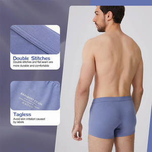 Calzoncillos Boxer de Algodón Elástico de Cintura Media para Hombre, Estilo Hip Hop, Secado Rápido, Transpirables, con Cordón Ajustable, para Deportes y Fitness - Product Image 4