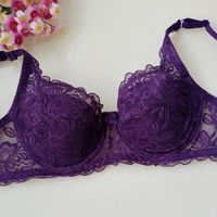 Bralette d'été en dentelle pour femmes Lingerie solide à armatures sans fil couvre-sein coupe complète grande taille soutiens-gorge réglables pour femmes