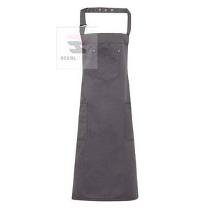 Delantal de algodón cómodo al por mayor delantales de barbero impermeables para hombres y mujeres hechos de tela vaquera y cuero - Product Image 6