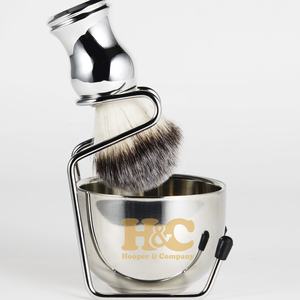 Brocha de Afeitar de Acero Inoxidable con Pelo Sintético y Mango de Acero, Logotipo Personalizado, Envío Inmediato, para Barbería y Salón, MOQ Bajo - Product Image 5