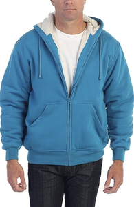 HEAVYWEIGHT <b>SHERPA</b> LINED FLEECE <b>HOODIE</b> JACKET <b>MEN'S</b> SOFT WINTER WARM BANGLADESH NEW ARRIVAL DIRECT FACTORY ZIP PULLOVER - Product Image 2