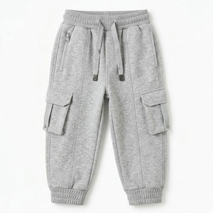 Pantalon de jogging pour garçons, haute qualité, 100% coton lavé, respirant, léger, coupe confortable, idéal pour l'école et les tenues décontractées - Product Image 1