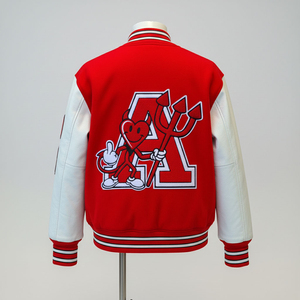 เสื้อแจ็กเก็ตผ้าวูลปักลายสำหรับผู้ชายผ้าขนสัตว์บาสเก็ตบอลฤดูหนาวออกแบบได้ตามต้องการ - Product Image 4