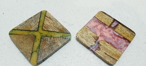 Tasse à thé en bois de marbre d'olive de qualité supérieure en résine mangue naturelle carbonisée inachevée personnalisée Style classique épais inachevé - Product Image 2