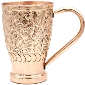 Tasse mule en cuivre pur 100% avec gravure turque élégante écologique nouveauté caractéristiques couvercle à poignée en laiton avec accessoire de paille - Product Image 5