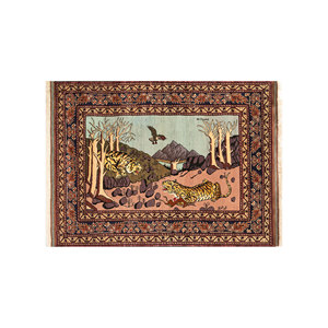 Aalam Hand Knotted <b>Wool</b> Rugs <b>Red</b> & Orange Kilim Style 9x12 Rectangle Abstract Animal Print for Home Entryway Pae-4906 - Product Image 1