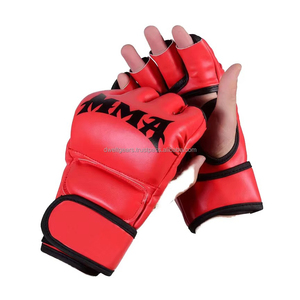 Guantes de MMA de Cuero Personalizados, Transpirables, Antideslizantes, Sostenibles, Ligeros, de Medio Dedo, con Correa de Muñeca Ajustable, para Entrenamiento, Lucha y Boxeo - Product Image 1