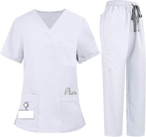 Vêtements d'infirmière confortables pour femmes en gros, jupes et chemises de travail, doux et extensibles, 100% coton toile, détection d'aiguilles à l'hôpital - Product Image 5
