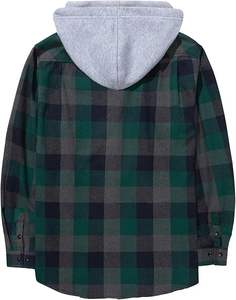 Sudadera con Capucha a Cuadros para Hombre, Sudadera de Moda con Estampado de Cuadros de Búfalo, Camisa de Franela a Cuadros con Capucha y Bolsillos de Manga Larga para Hombre, Primavera y Otoño - Product Image 3