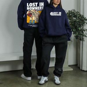 Sudadera con capucha de algodón pesado para hombre con logotipo impreso DTF personalizado, ropa de calle térmica - Product Image 3