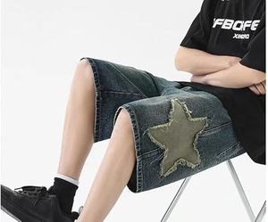 Fabricant personnalisé hommes fermeture éclair braguette coupe ample 100% coton en détresse broderie hommes jean shorts mode logo personnalisé - Product Image 5