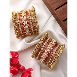 Offre Spéciale dames luxe bracelets ensembles pour mariée 2024 dernière mode femmes Churiya bracelets ensembles pour fête de mariage et cadeaux EID - Product Image 4