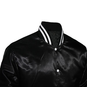 Blouson aviateur en satin de haute qualité pour homme, col montant, nouveau style matelassé, broderie, décoration, fermeture à glissière, service d'hiver OEM - Product Image 3