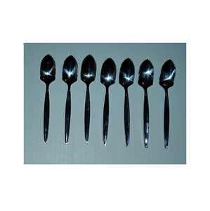 Excellent miroir argent cuillère en acier inoxydable couverts pamplemousse cuillère couverts demi dentelé agrumes pamplemousse cuillères - Product Image 2