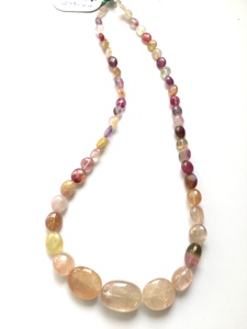 Turmalina Natural Multicolor, Ovalada Lisa, 1 Hilo, Natural, para la Elaboración de Joyería Fina, Cuentas de Piedras Preciosas - Product Image 4