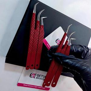 Pinzas Profesionales para Extensión de Pestañas GETUP BROSONS IMPEX, Antiestáticas, Antimagnéticas, Punta Suave, Color Personalizado con Recubrimiento en Polvo - Product Image 2