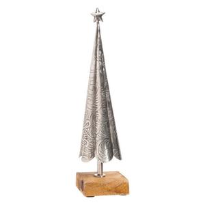 Artesanías únicas Modelos de árbol de Navidad de metal Objeto personalizado decorativo Árbol de Navidad galvanizado con base de madera Estrella roja en la parte superior - Product Image 5